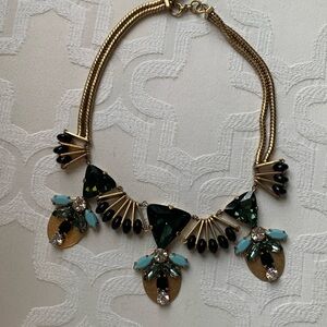 Teal, turquoise and gold necklace.